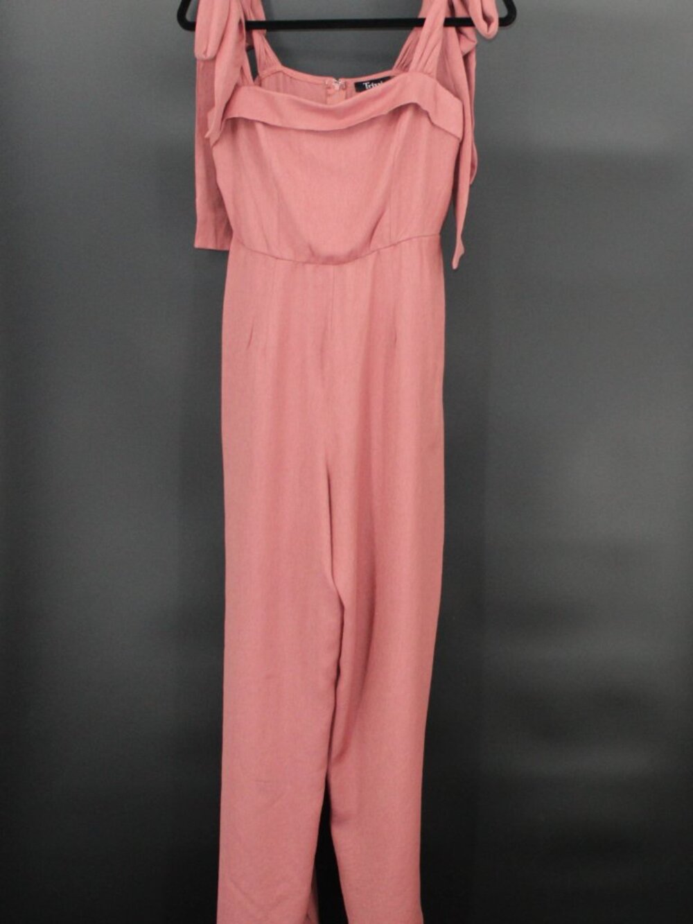 TRIXXI Pants Wide Leg Jumpsuit Blush Pink Shoulder Ties Classy  Size Small